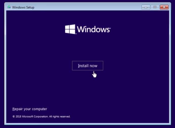 windows 10 instal now