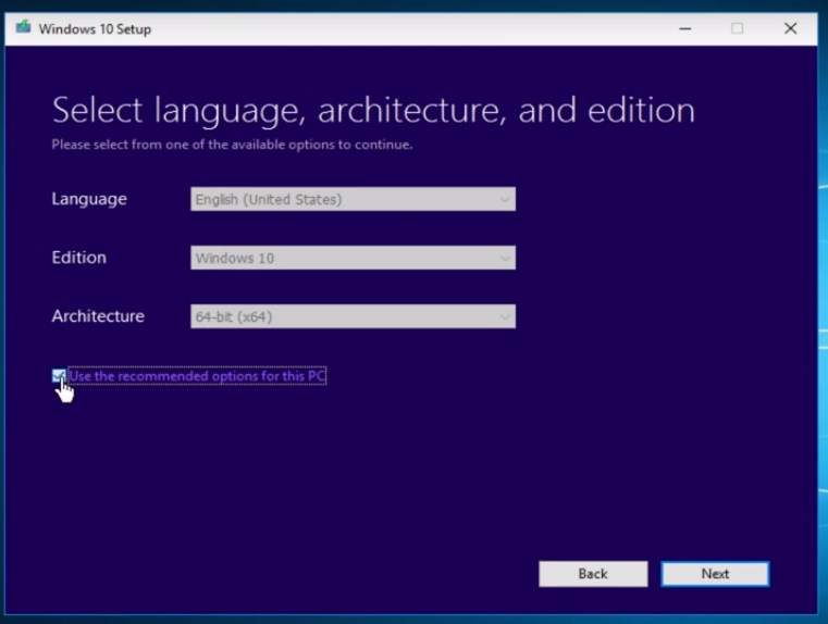 Windows 10 select language